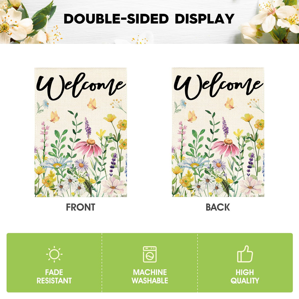 AVOIN colorlife machine washable flag for easy seasonal maintenance.