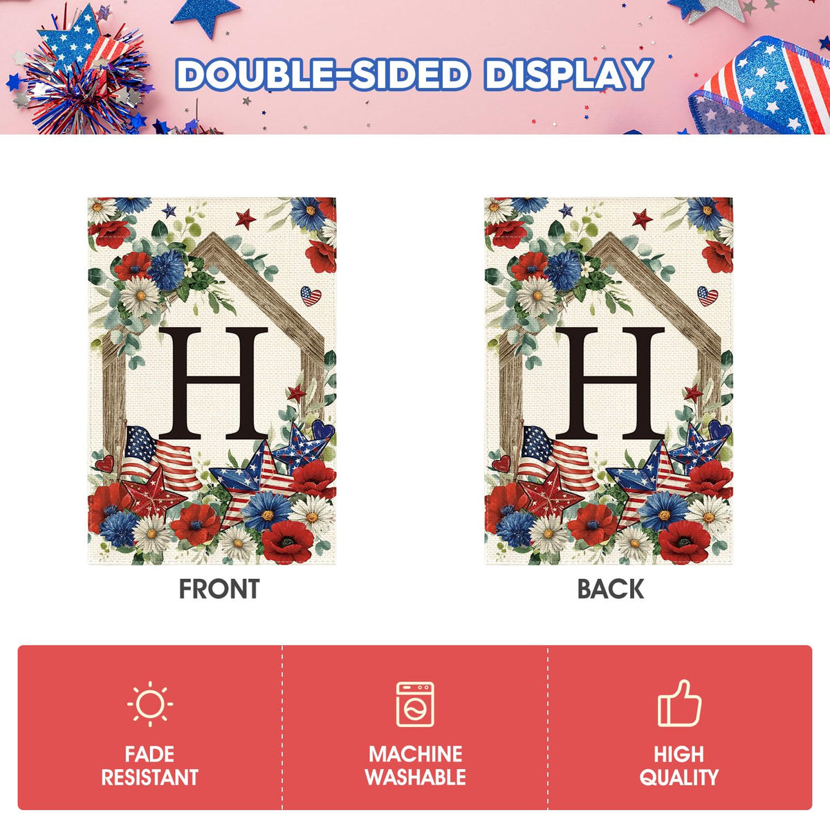 AVOIN colorlife machine washable polyester flag for simple care