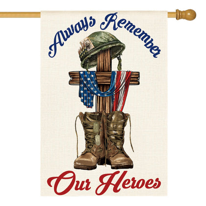 AVOIN colorlife Memorial Day flag front view with double-sided patriotic artwork.