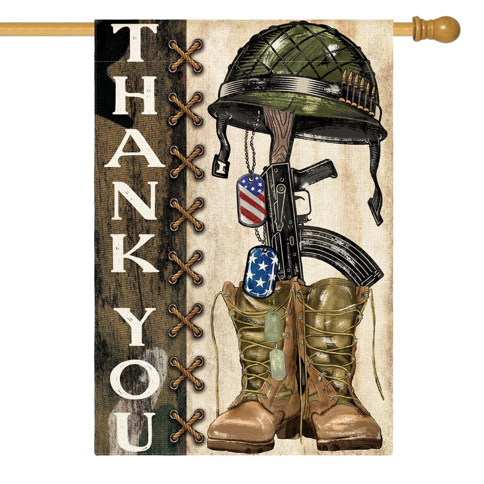 AVOIN colorlife Memorial Day flag front view, durable outdoor visibility.