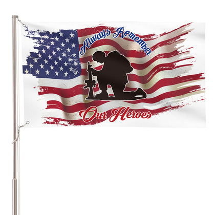 AVOIN colorlife Memorial Day flag displayed outdoors on porch or yard