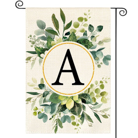 AVOIN colorlife monogram A floral flag for outdoor welcome decor.