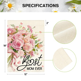 AVOIN colorlife Mother's Day garden flag in a garden scene to boost curb appeal