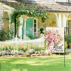 AVOIN colorlife Mother's Day flag close-up of floral bouquet for seasonal decor