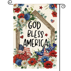 AVOIN colorlife patriotic flag 12x18 front view brightens porch curb appeal