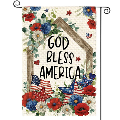 AVOIN colorlife patriotic flag 12x18 front view brightens porch curb appeal