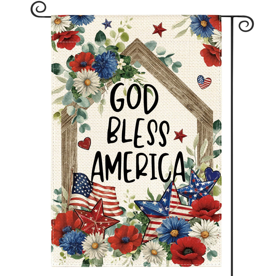 AVOIN colorlife patriotic flag 12x18 front view brightens porch curb appeal