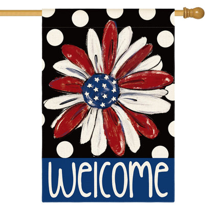 AVOIN colorlife patriotic flag, front view, ideal for porch display and outdoor décor.