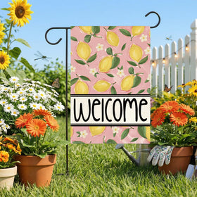 AVOIN colorlife Pink Welcome Garden Flag adds seasonal curb appeal