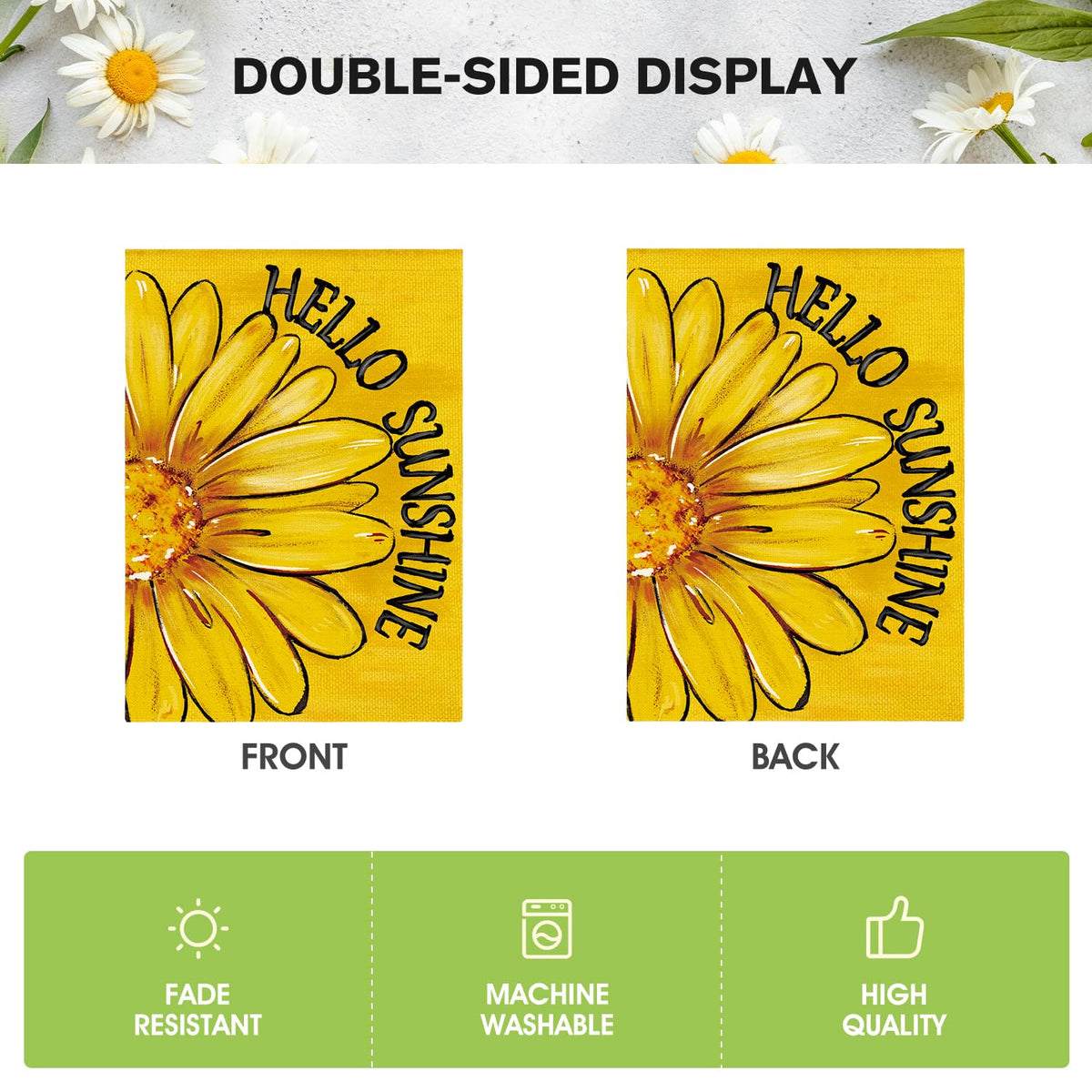 AVOIN colorlife sleeve-top design ready for standard flagpole attachment.
