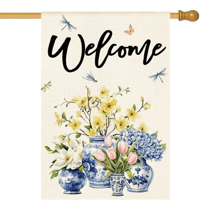 AVOIN colorlife flag front view enhances outdoor entryway curb appeal