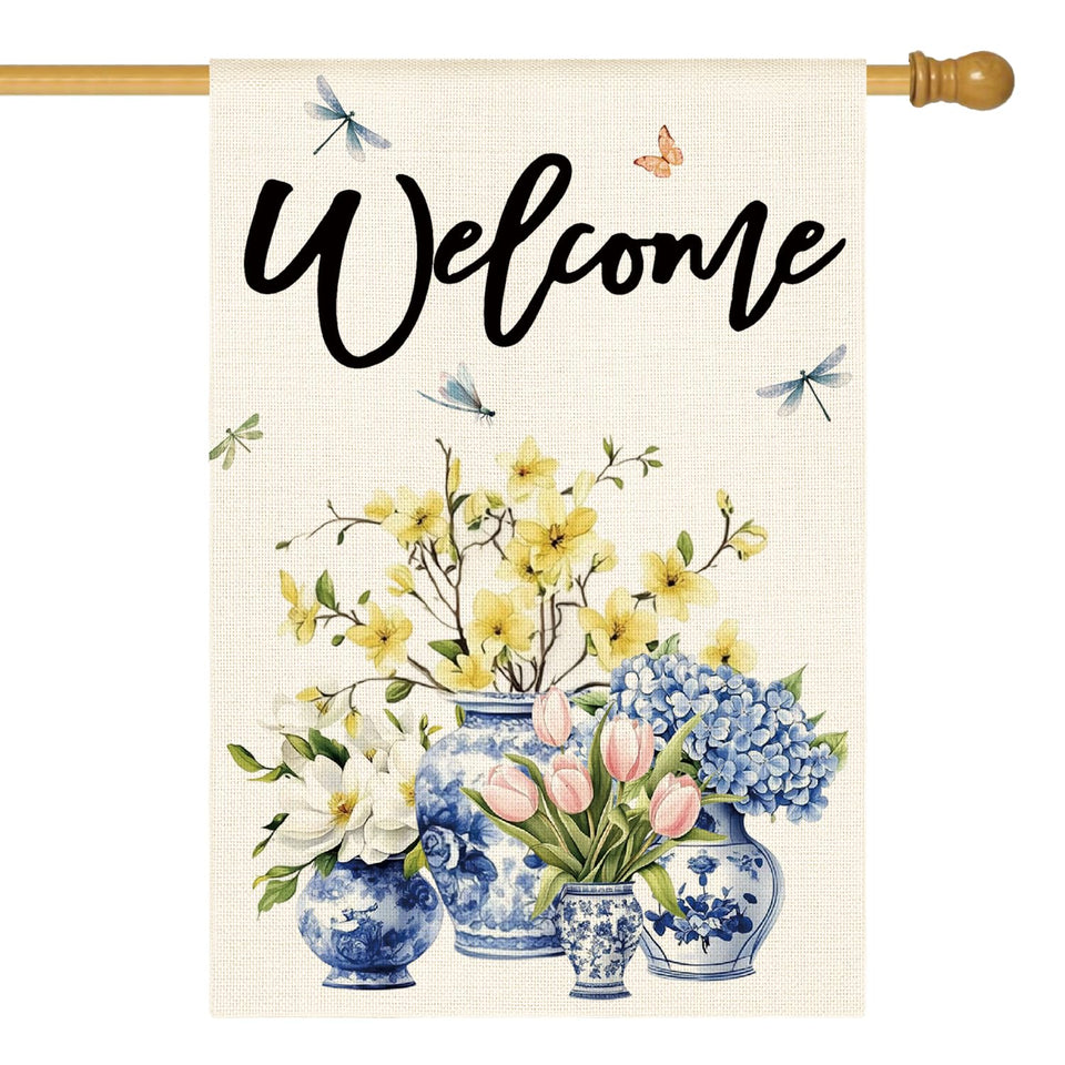 AVOIN colorlife flag front view enhances outdoor entryway curb appeal