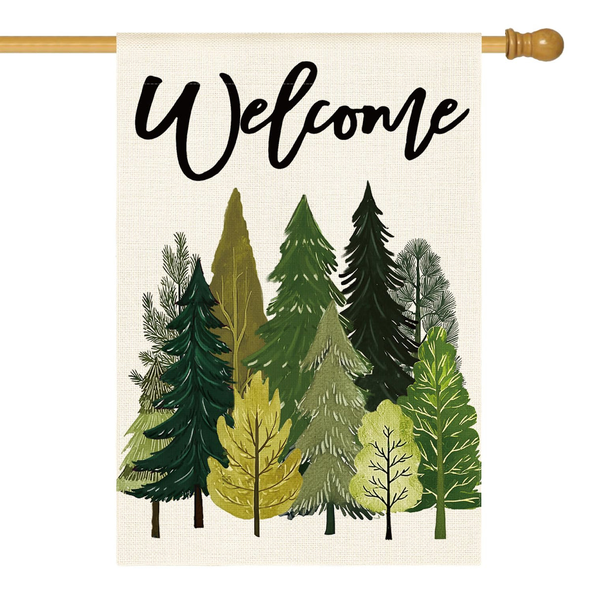 AVOIN colorlife Spring Trees flag front view adds seasonal welcome to outdoor spaces.