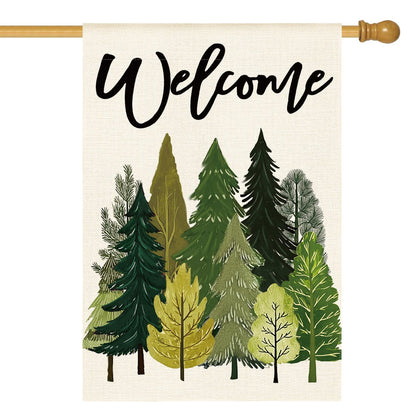 AVOIN colorlife Spring Trees flag front view adds seasonal welcome to outdoor spaces.