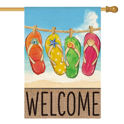 AVOIN colorlife Summer Beach Flag, front view, vibrant outdoor decor