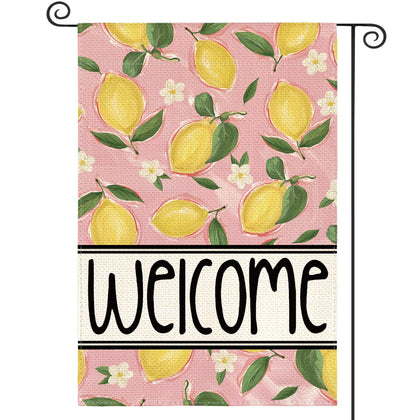AVOIN colorlife Summer Lemon Garden Flag 12x18 greets guests outdoors