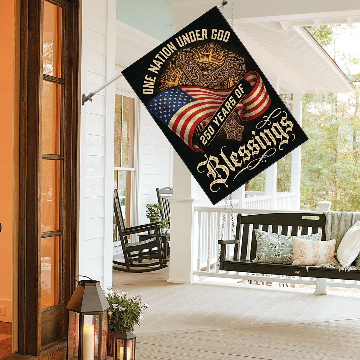 AVOIN colorlife usa yard flag 1776-2026, weather-resistant exterior decoration