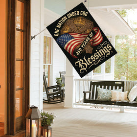 AVOIN colorlife usa yard flag 1776-2026, weather-resistant exterior decoration