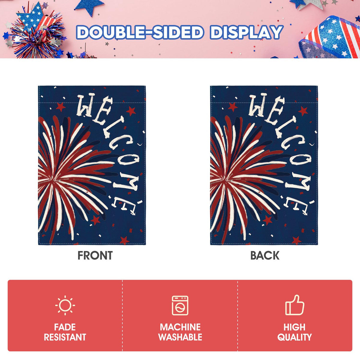 AVOIN colorlife weather-resistant flag ideal for yard displays year-round.