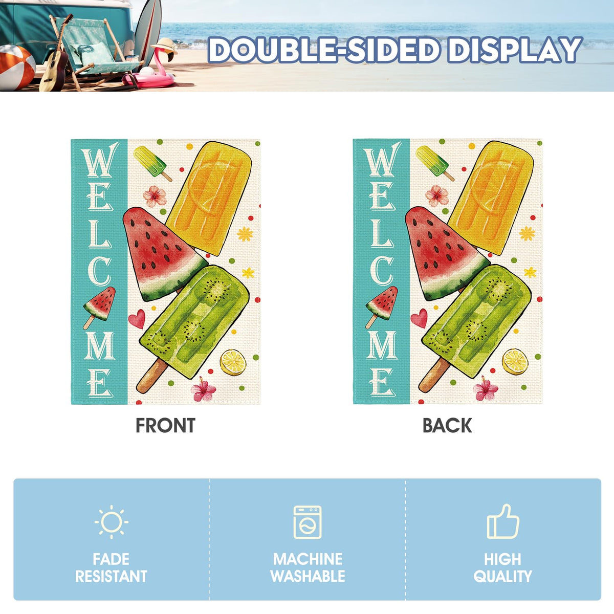 AVOIN colorlife weather-resistant polyester flag in outdoor setting