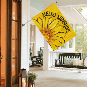 Weather-resistant polyester material used for durable outdoor display.