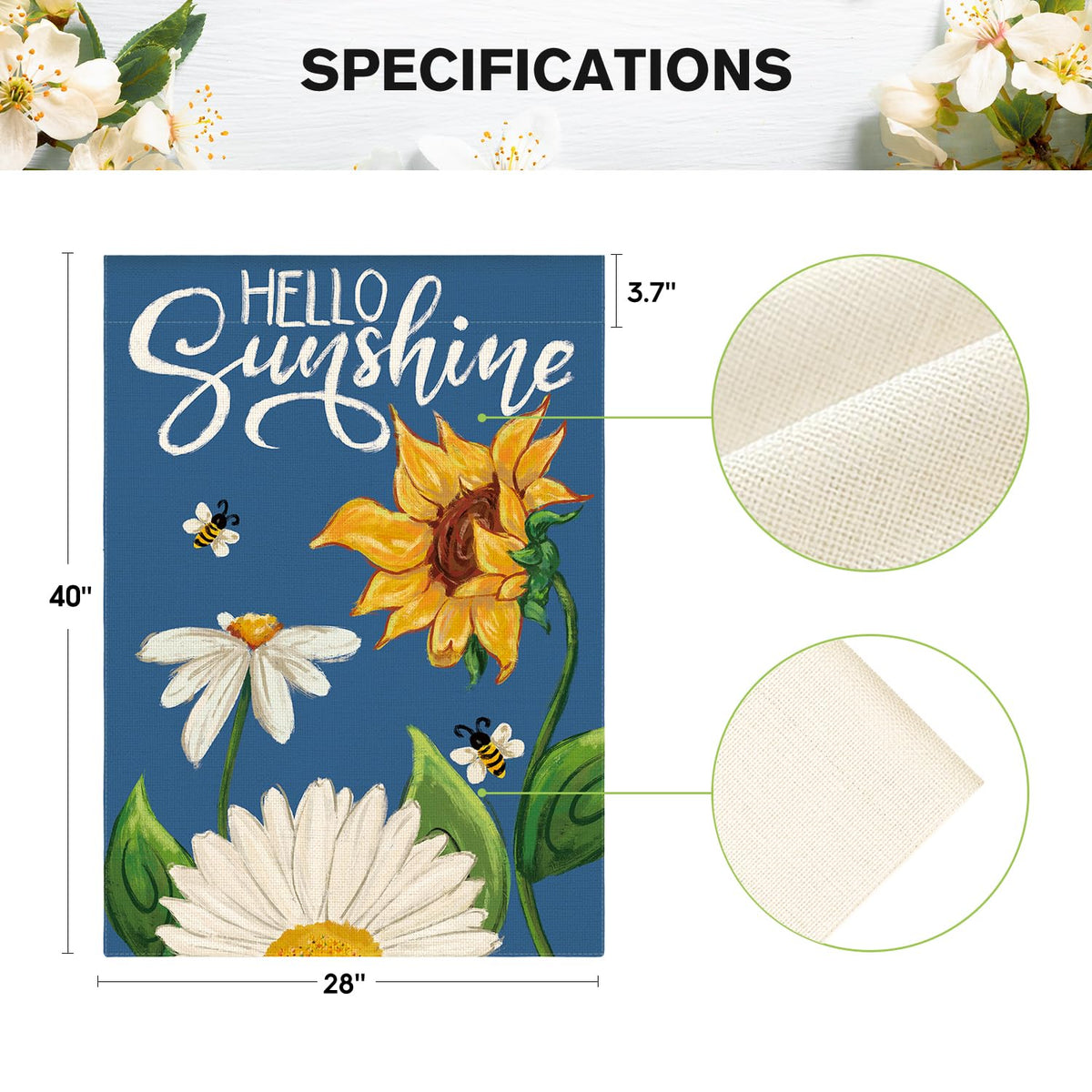 AVOIN colorlife Weatherproof polyester resists sun and rain.