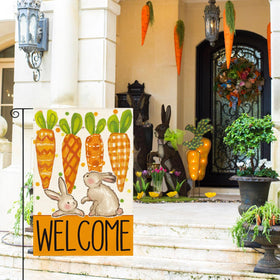 AVOIN colorlife Easter flag featuring carrots adds festive color to your garden.