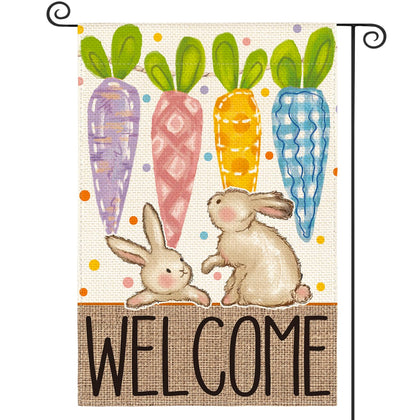 AVOIN colorlife welcome Easter flag front view for vibrant outdoor porch decor