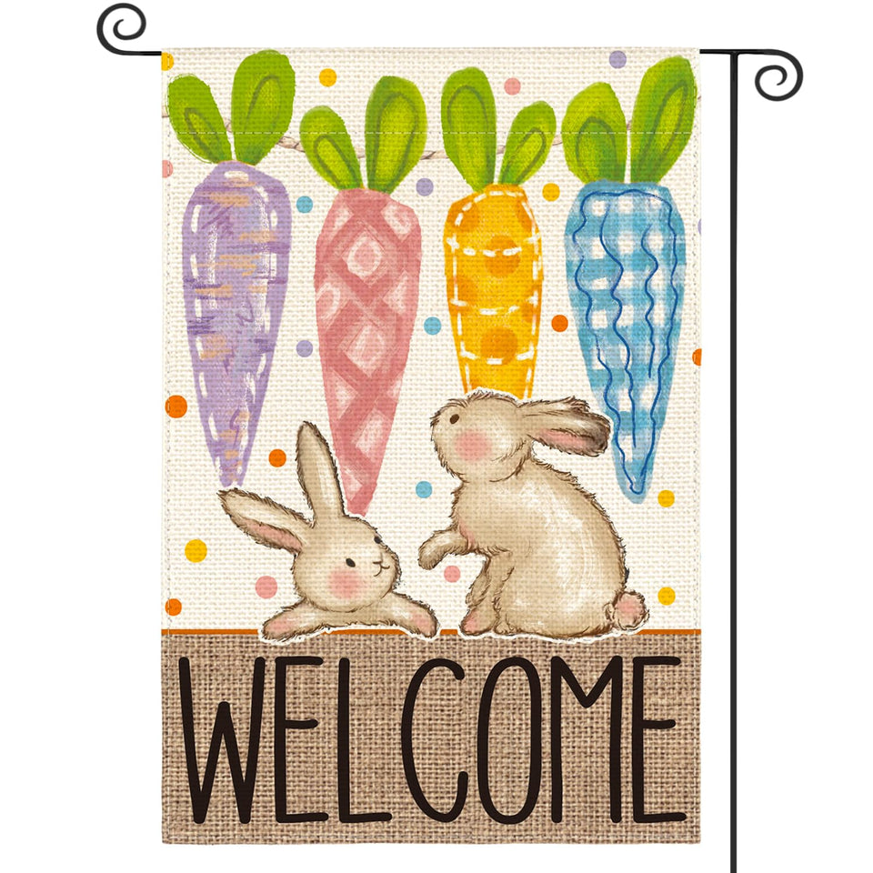 AVOIN colorlife welcome Easter flag front view for vibrant outdoor porch decor