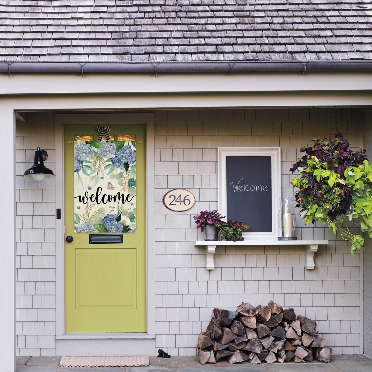 AVOIN colorlife welcome yard flag outdoors enhances curb appeal