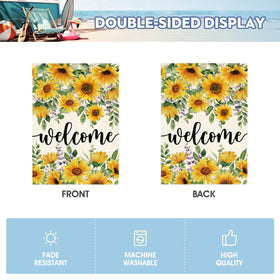AVOIN colorlife Welcome yard flag, 12x18 inch outdoor decor for porch.