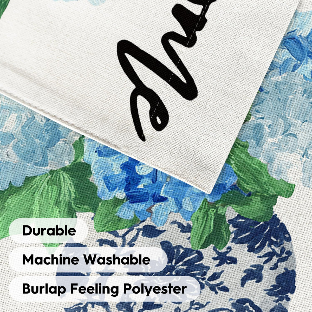 AVOIN colorlife yard flag on a patio display adds welcoming ambiance.