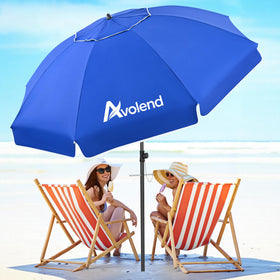 Avolend 8.5FT beach umbrella in sand delivering portable shade
