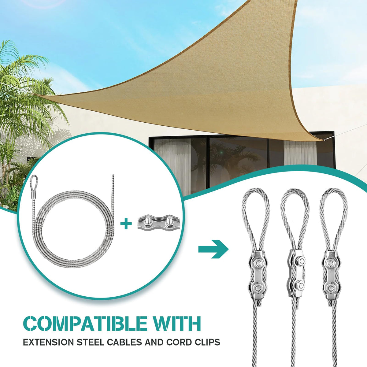 Avolend double rope clamps keep lines tidy and secure.