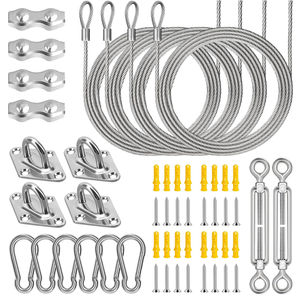 Avolend shade sail hardware kit with M6 turnbuckle for adjustable outdoor tension.