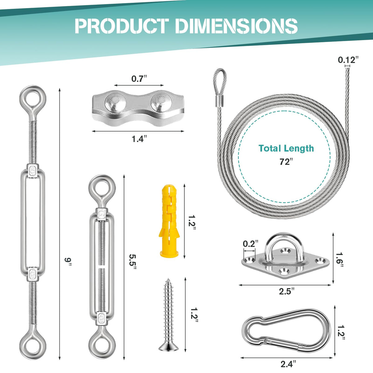 Avolend pad eyes provide anchor points for sturdy shade sail installations.