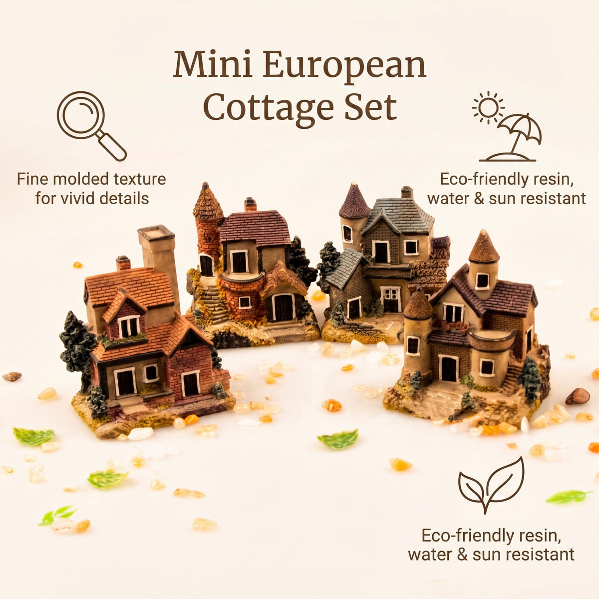 Avtytsda resin house garden ornament brightens mini container landscapes