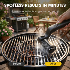 AVVKED electric grill brush reaches 180-degree cleaning for tight spots