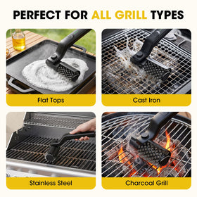 AVVKED electric grill brush with two heads for versatility