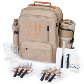 AW BRIDAL 24L picnic backpack close-up shows durable 600D fabric for outdoor use.