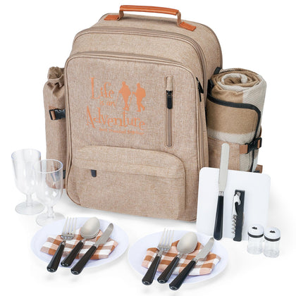 AW BRIDAL 24L picnic backpack close-up shows durable 600D fabric for outdoor use.