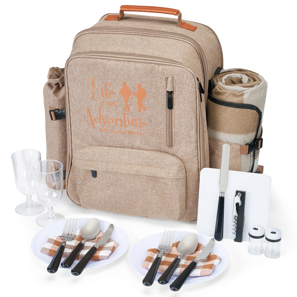 AW BRIDAL 24L picnic backpack close-up shows durable 600D fabric for outdoor use.
