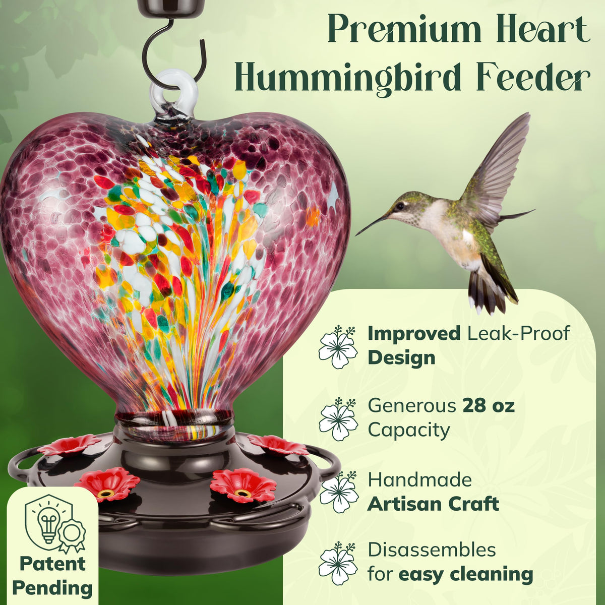 Awa Nest hummingbird feeder with ant moat protection for nectar