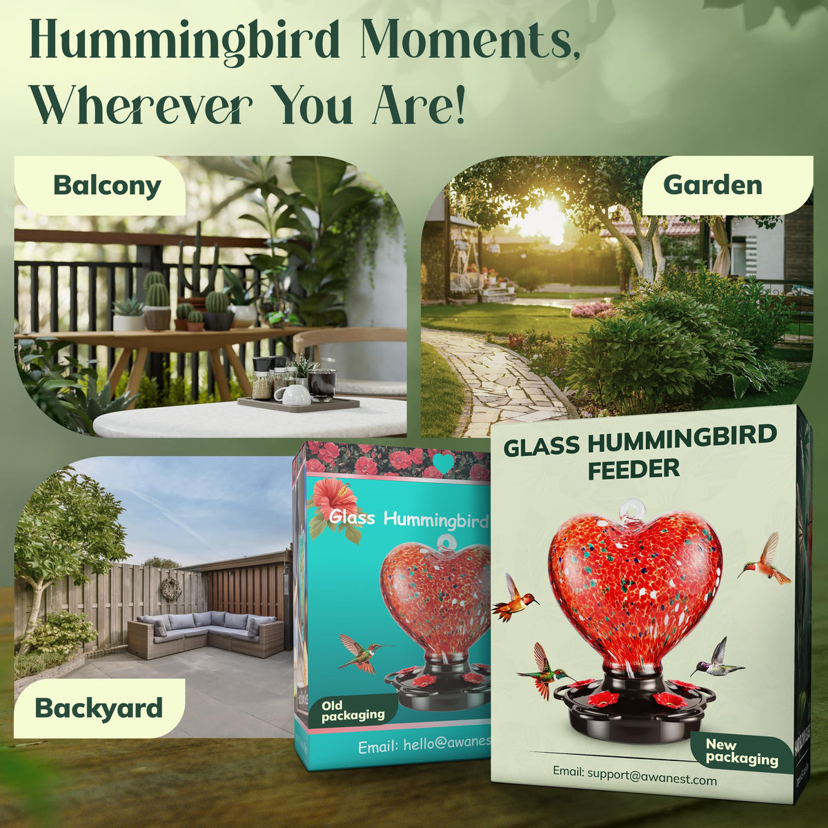 Awa Nest decorative hummingbird feeder makes a thoughtful garden gift