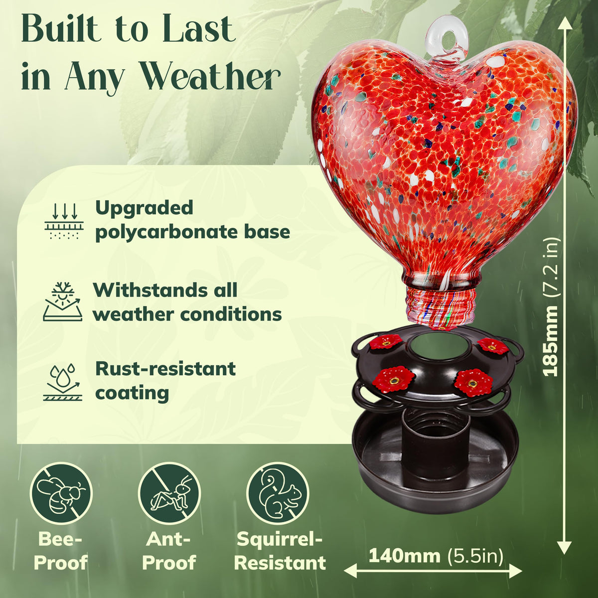 Awa Nest winter-ready glass feeder suitable for cold climates