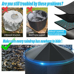 AWAHITAWA fire pit cover drainage design prevents water pooling on the surface.