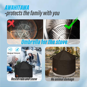 AWAHITAWA windproof ring keeps the cover secure during gusts.