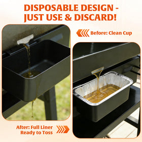 AWEASROY liner enables quick cleanup with simple disposal after grilling