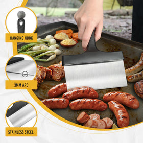 AWEASROY multipurpose grill scraper ideal for cleaning and light food prep