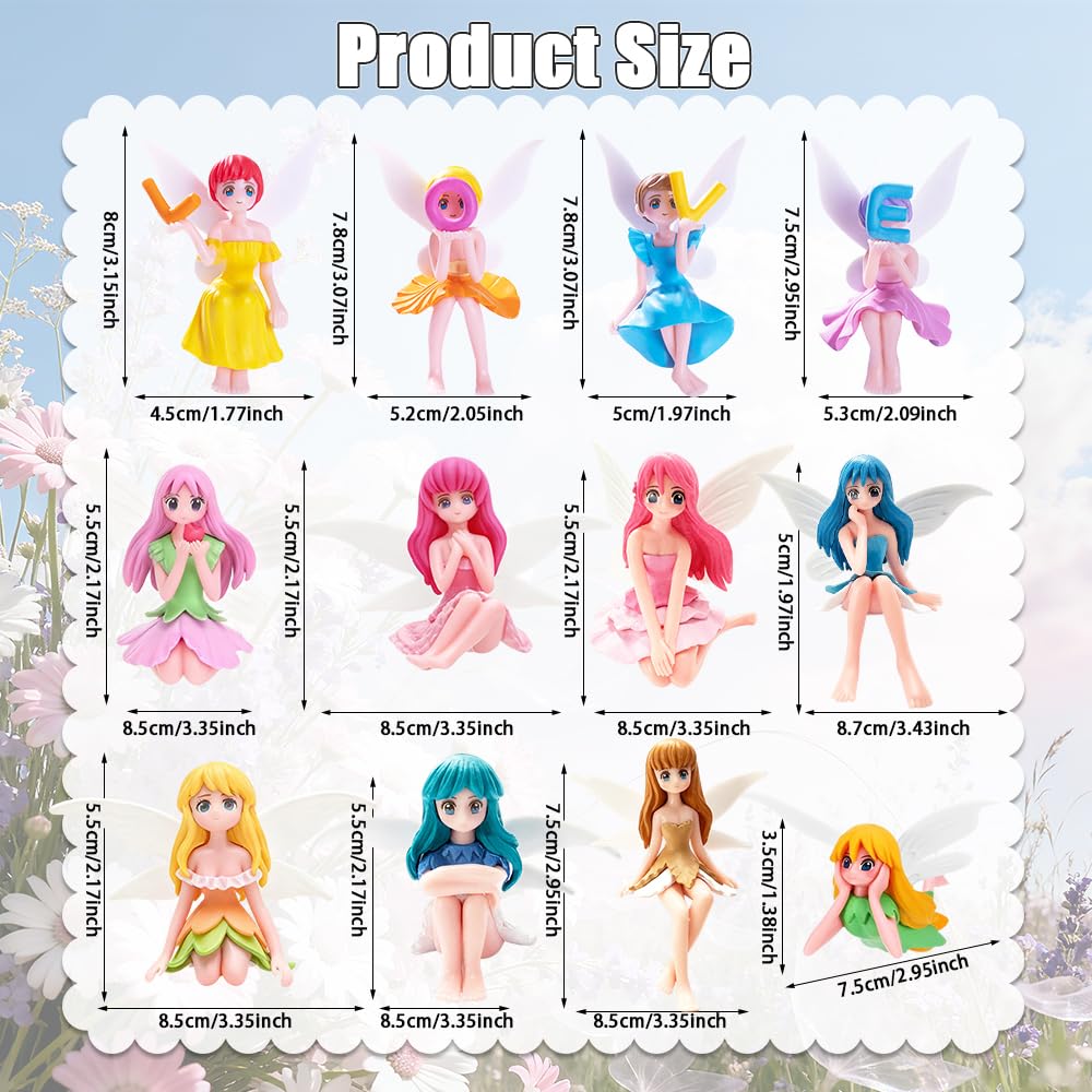 AWEELON tiny fairy figurine perfect as cake toppers and party accents.